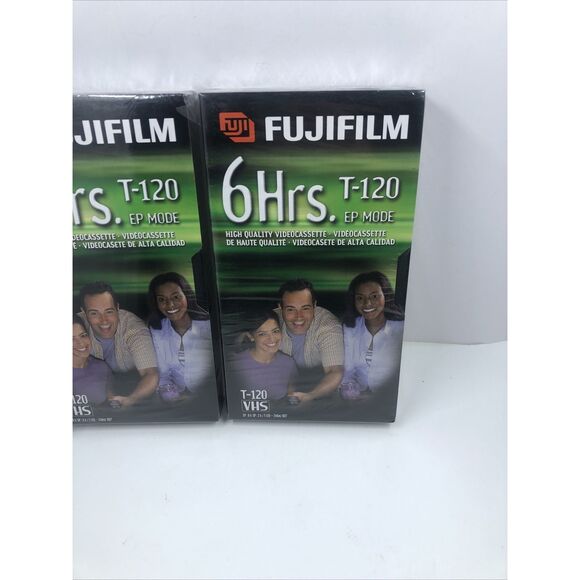 2- FUJI 6 Hour, NEW Blank VHS Tapes Lot Of 2 T-120 Sealed - Picture 3 of 13